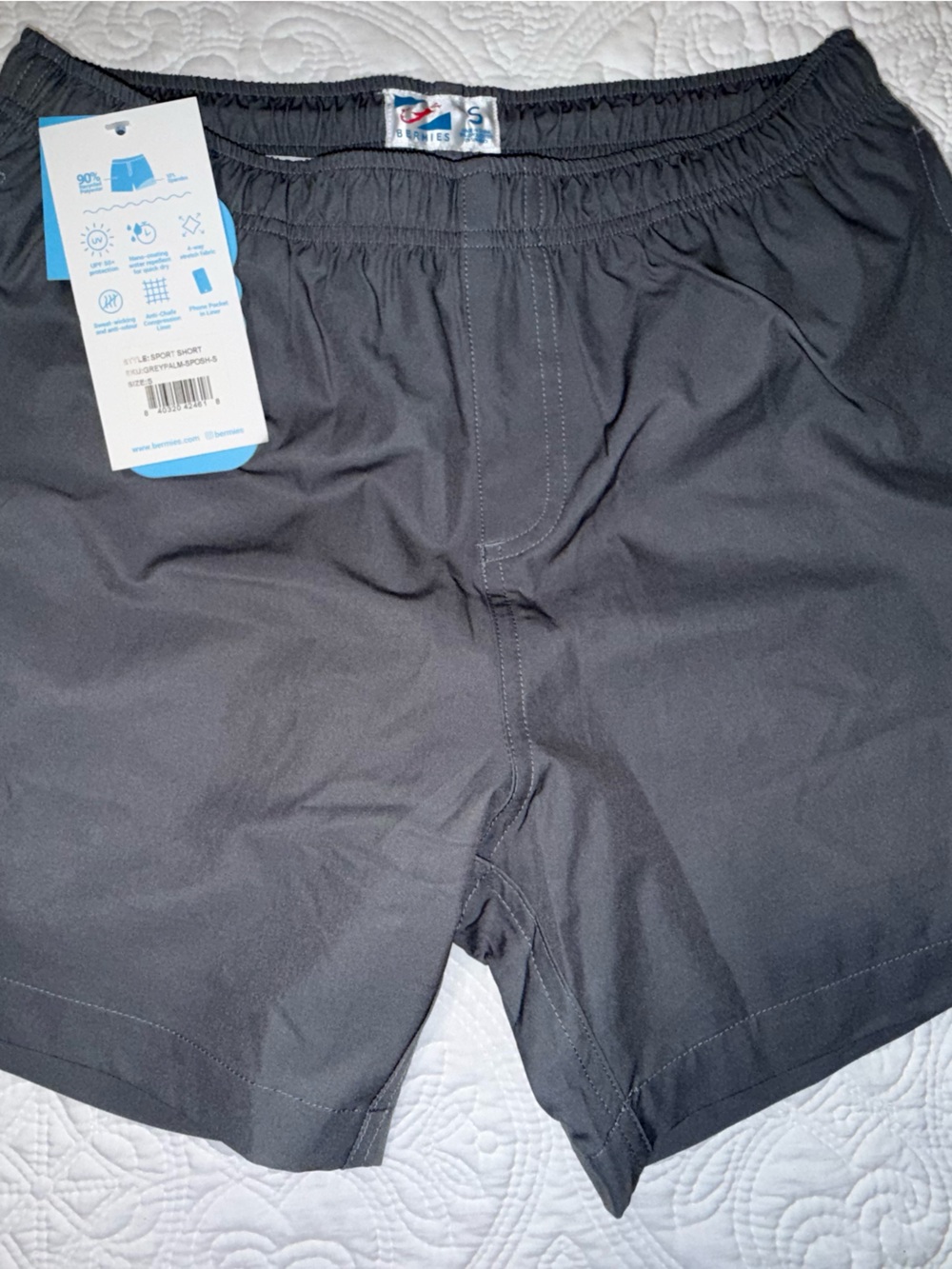 Men's Black Athletic Shorts with Elastic Waistband
